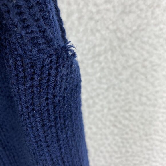 Vtg Campus Sweater Vest Mens Sz L Blue Cardigan Virgin Acrylic Reversible Sherpa - Picture 4 of 16